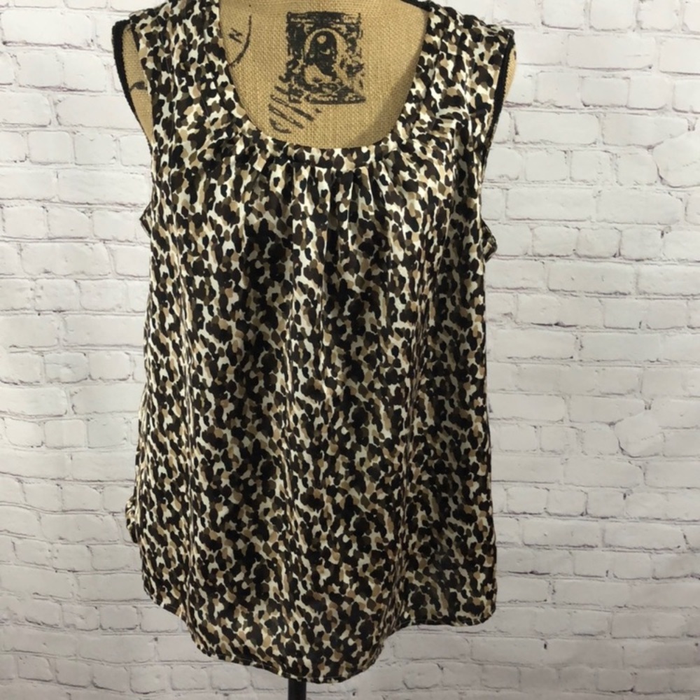Talbots sleeveless leopard print blouse
